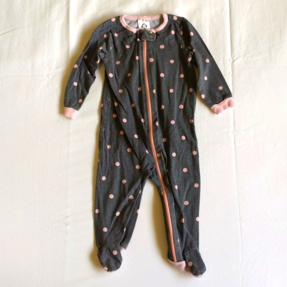 gerber cotton polkadot zipper footie sleeper pajamas 3-6 months baby girl